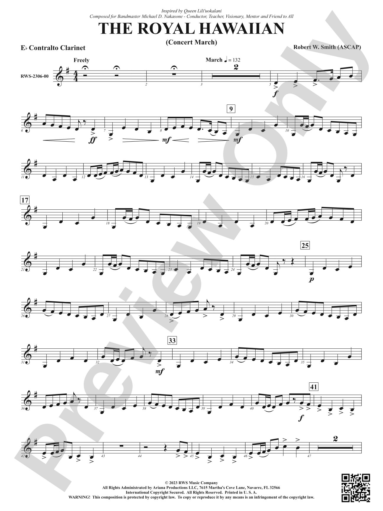 The Royal Hawaiian - Concert March: E-flat Contra-Alto Clarinet