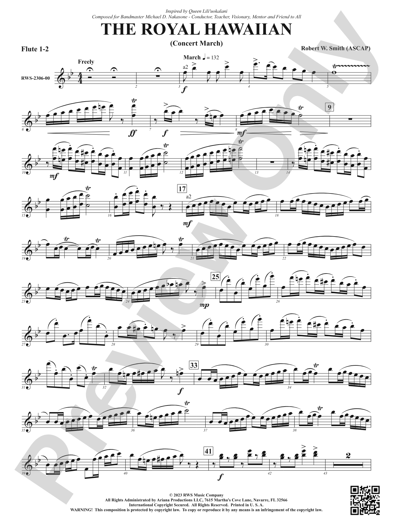 The Royal Hawaiian - Concert March: 1st & 2nd Flute
