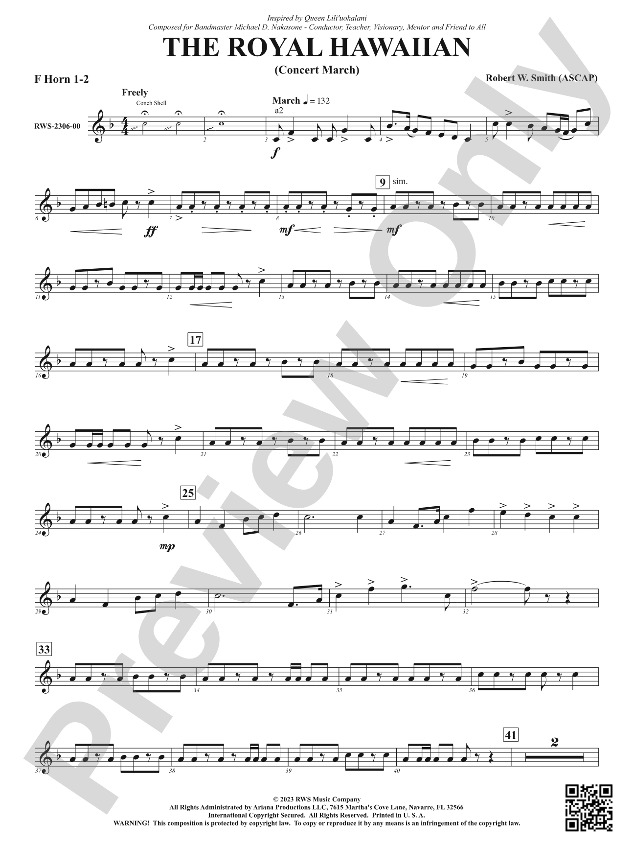 The Royal Hawaiian - Concert March: 1st & 2nd F Horns