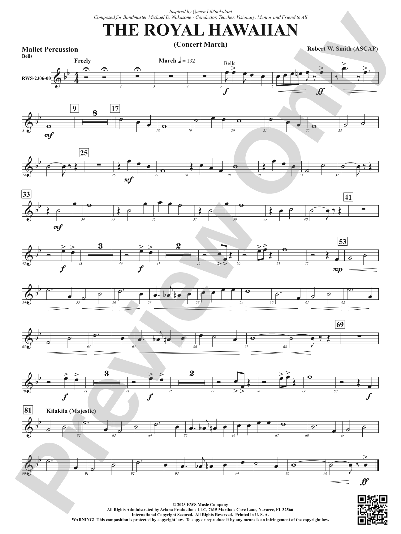 The Royal Hawaiian - Concert March: 1st Mallet Percussion