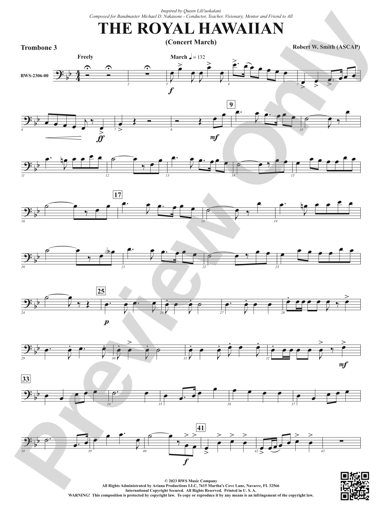 The Royal Hawaiian - Concert March: 3rd Trombone