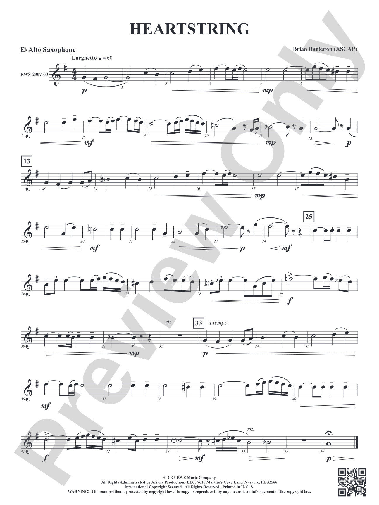 Heartstring: 1st E-flat Alto Saxophone