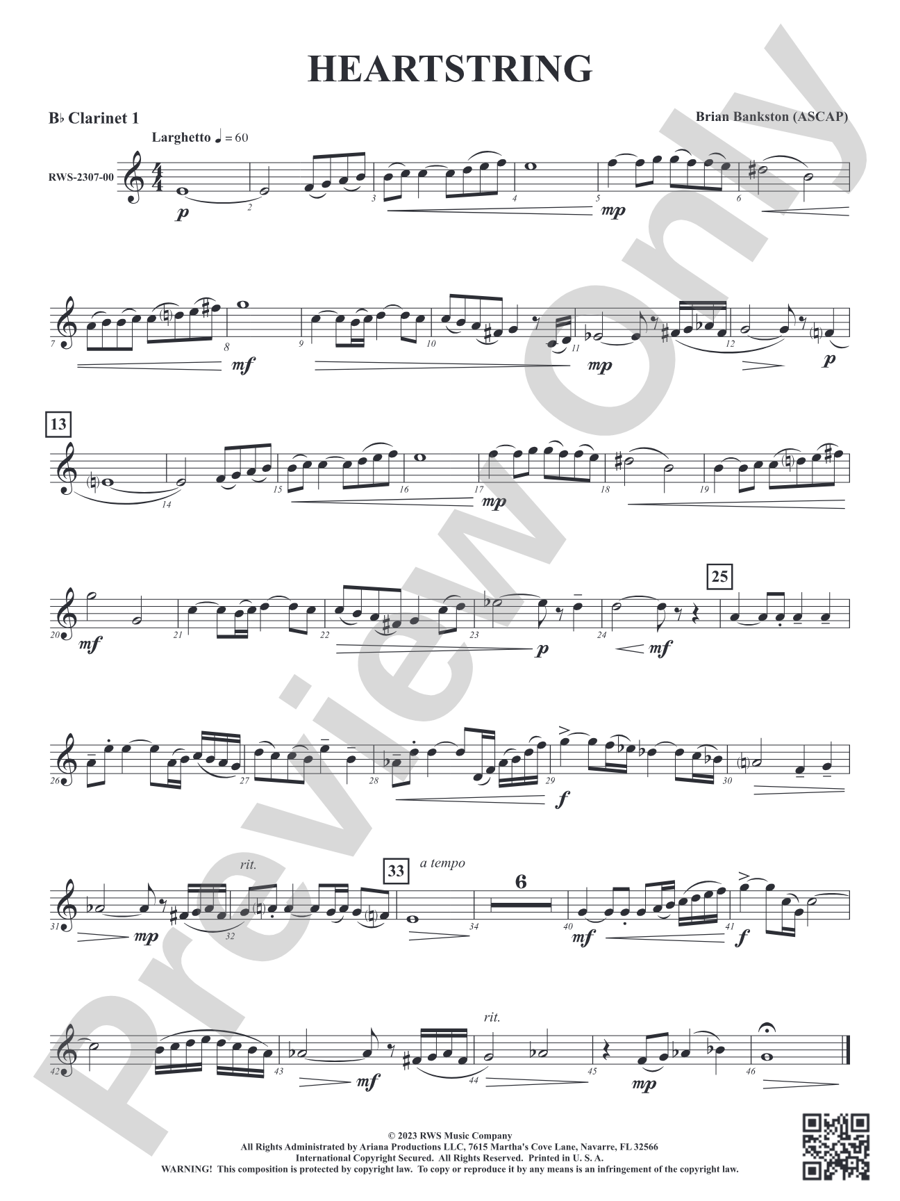 Heartstring: 1st B-flat Clarinet
