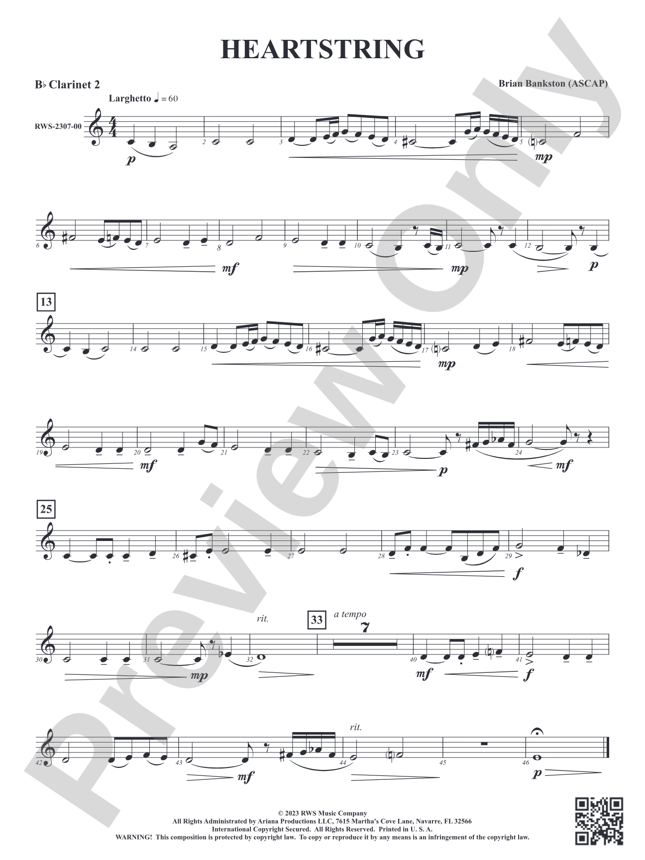 Heartstring: 2nd B-flat Clarinet