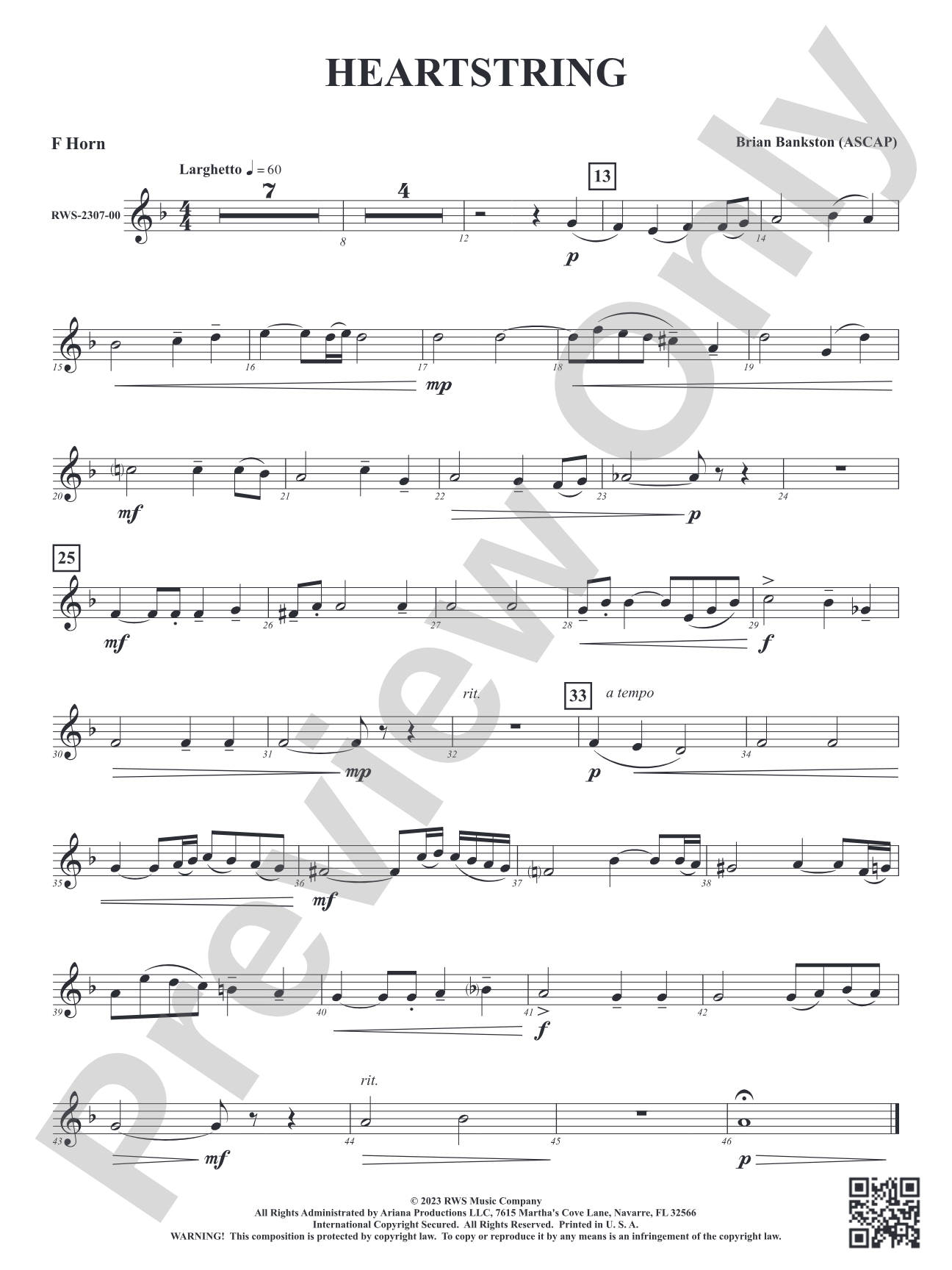 Heartstring: 1st F Horn
