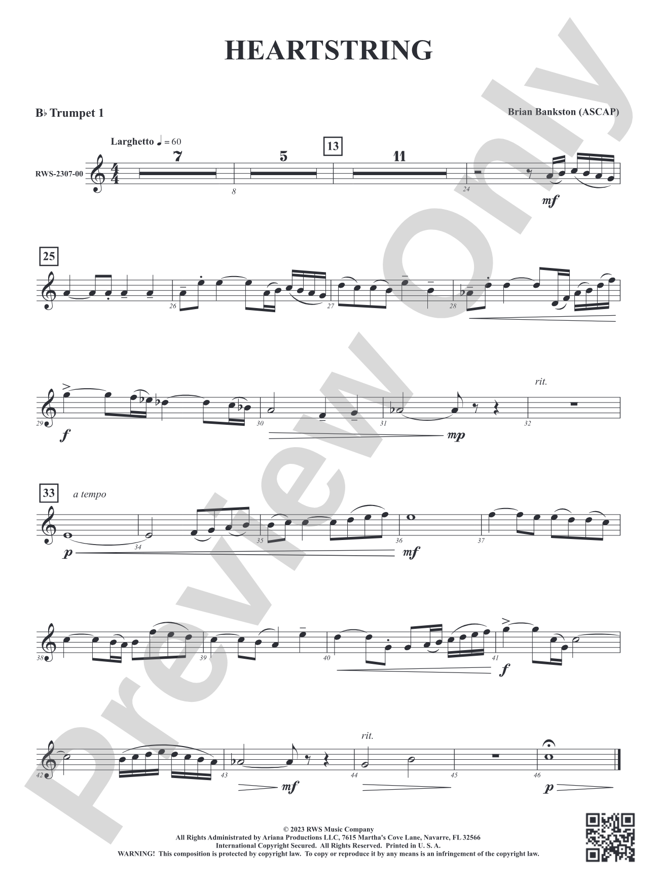 Heartstring: 1st B-flat Trumpet