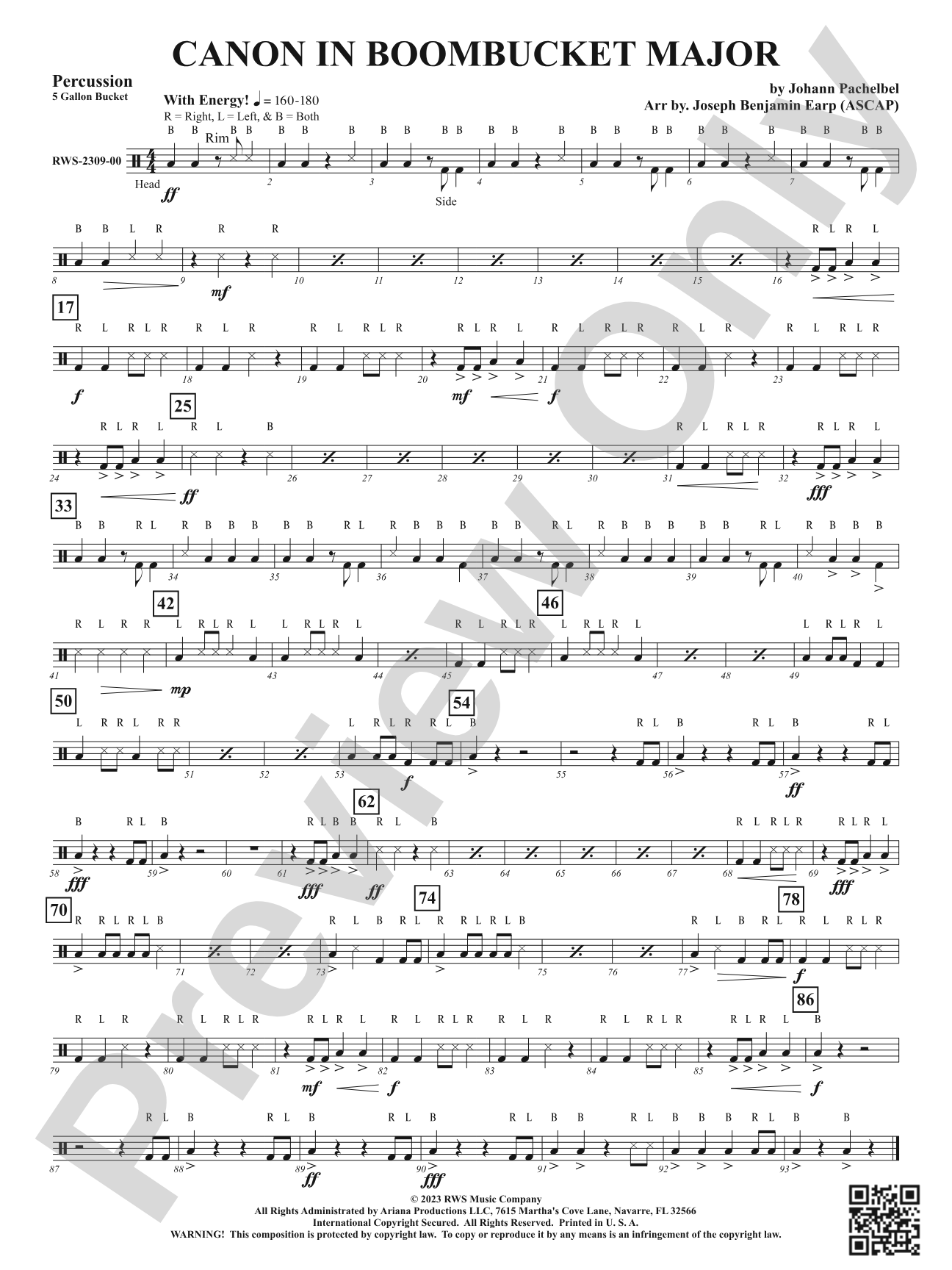 Canon in Boombucket Major: 1st Percussion