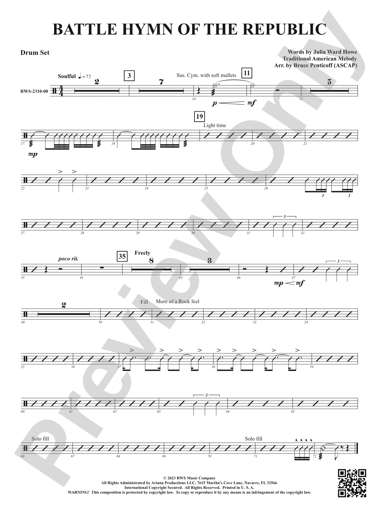 Battle Hymn of the Republic: Drumset