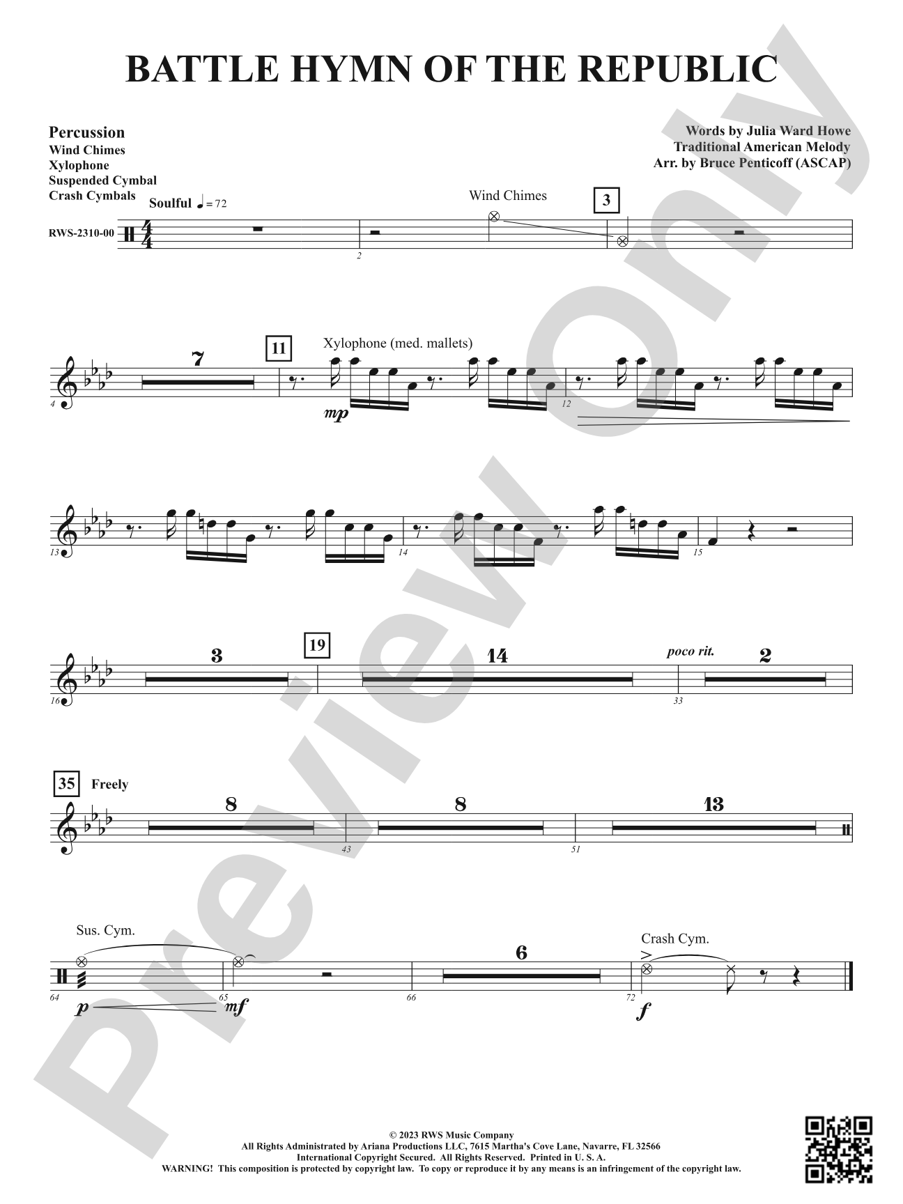 Battle Hymn of the Republic: 1st Percussion