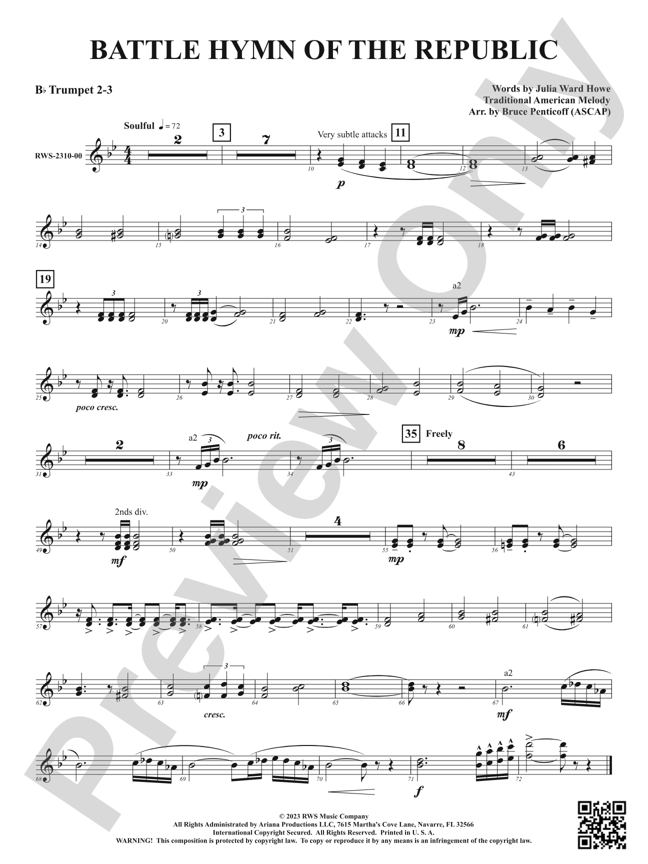 Battle Hymn of the Republic: 2nd & 3rd Trumpet