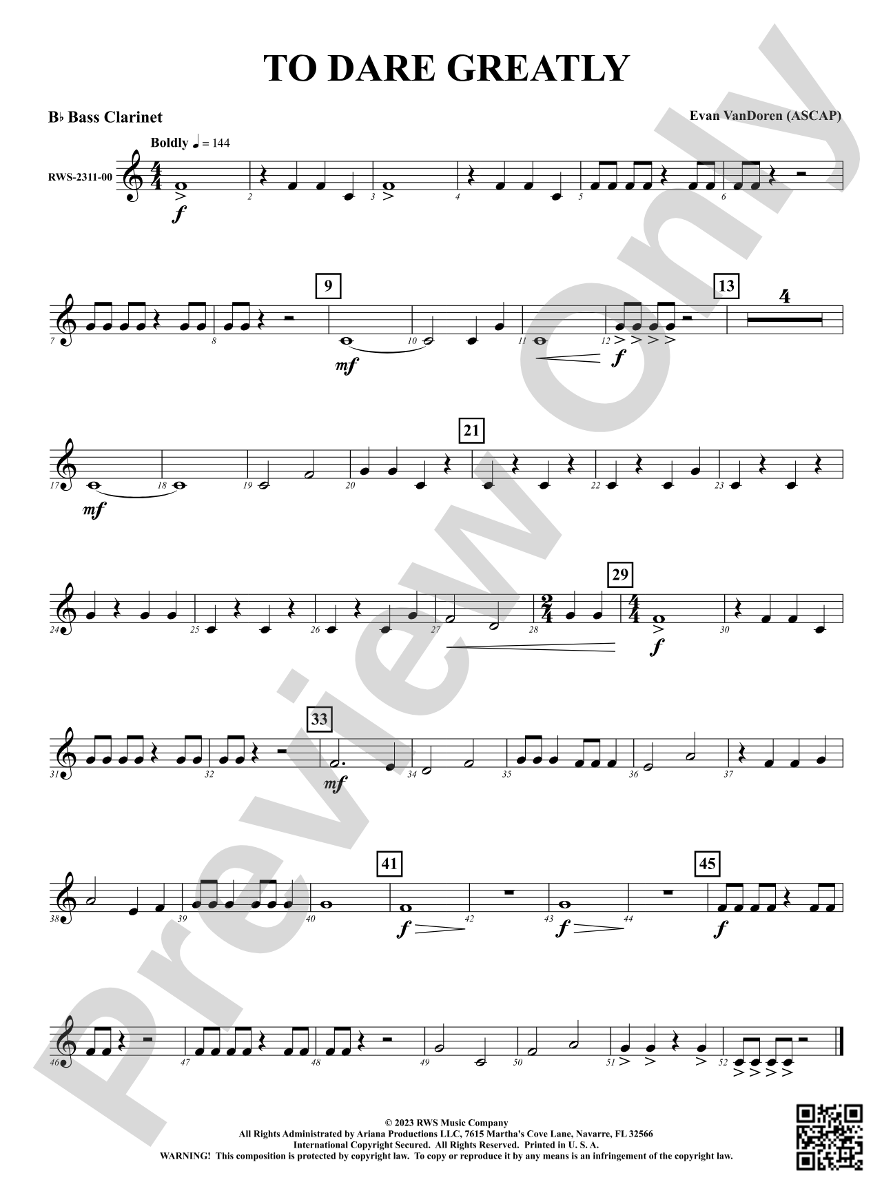 To Dare Greatly: B-flat Bass Clarinet