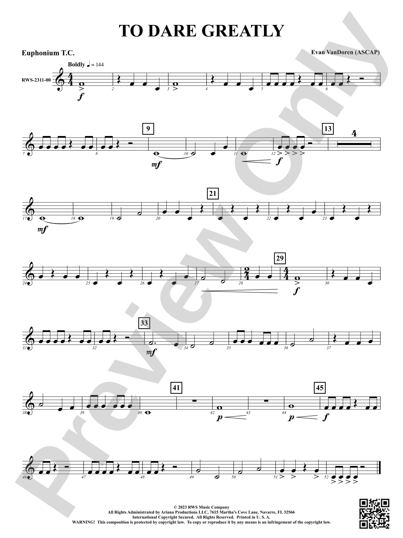 To Dare Greatly: Baritone T.C.