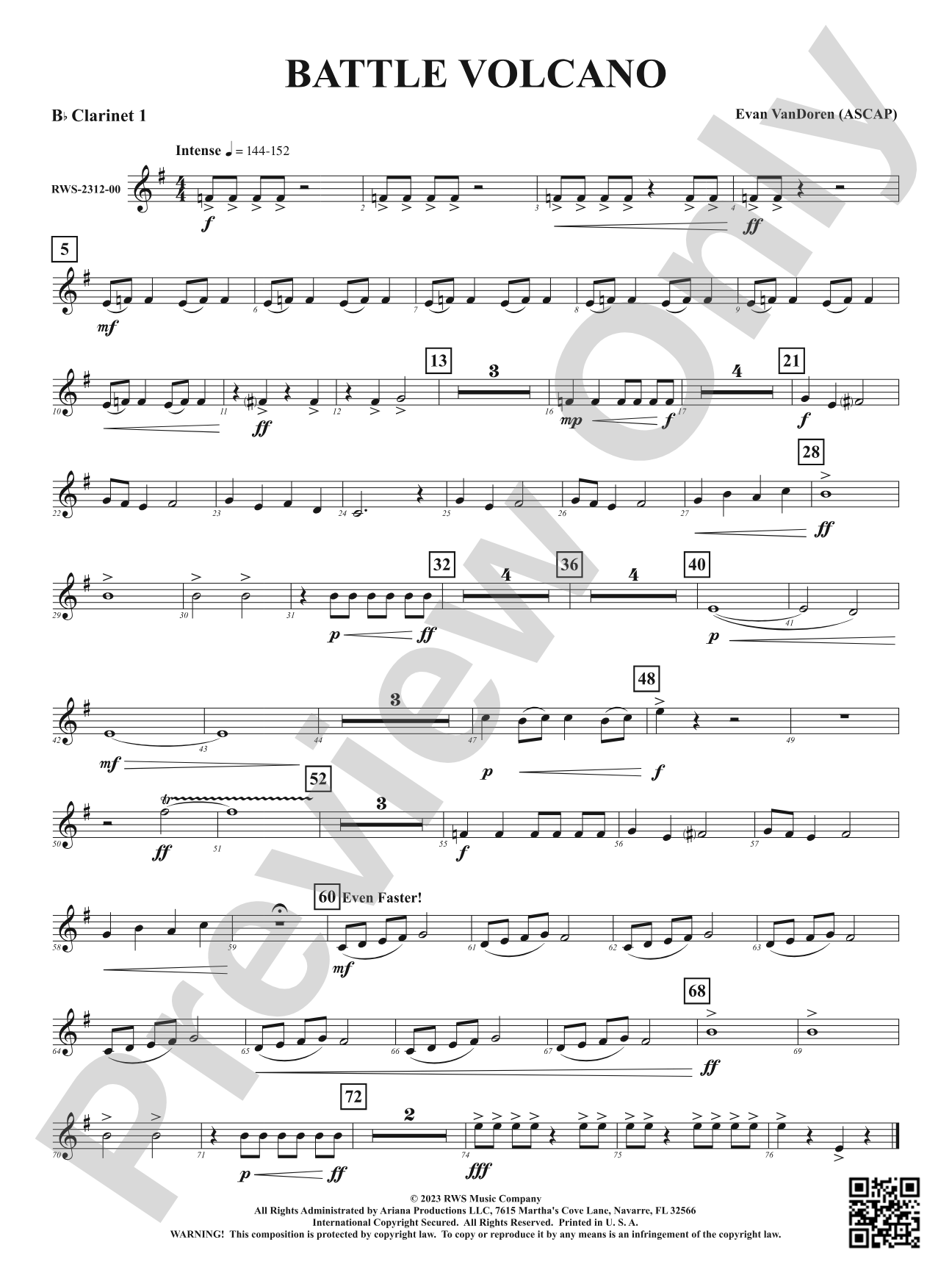 Battle Volcano: 1st B-flat Clarinet