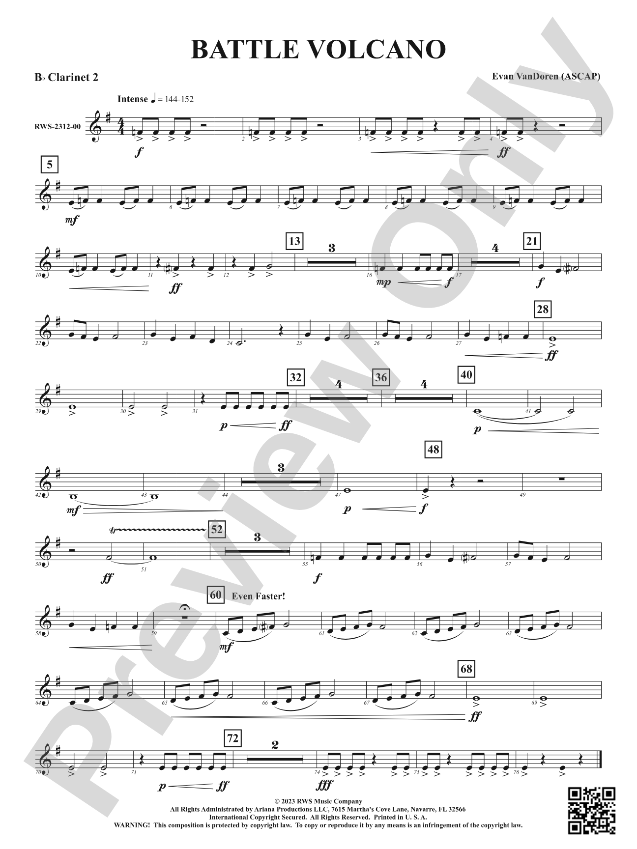 Battle Volcano: 2nd B-flat Clarinet