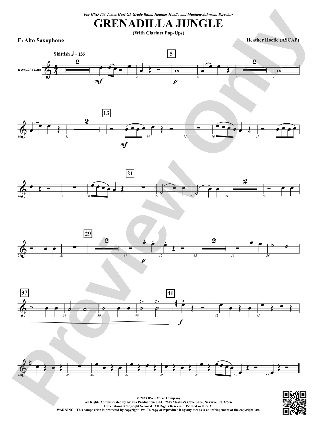 Grenadilla Jungle - With Clarinet Pop-Ups: 1st E-flat Alto Saxophone