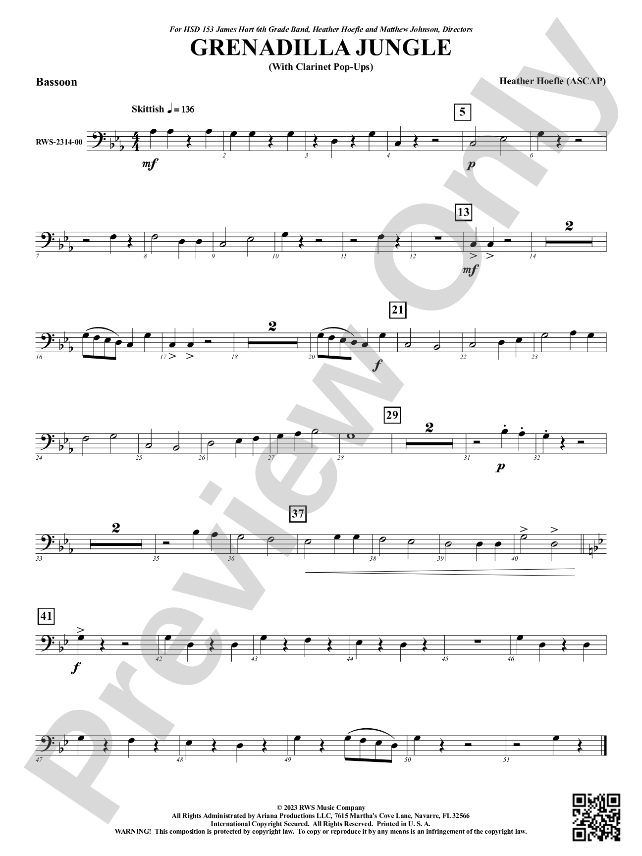 Grenadilla Jungle - With Clarinet Pop-Ups: Bassoon