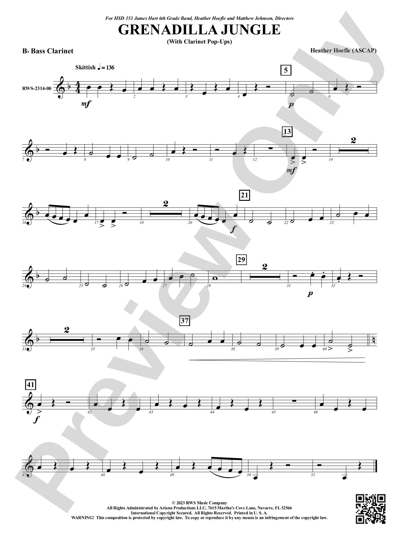 Grenadilla Jungle - With Clarinet Pop-Ups: B-flat Bass Clarinet