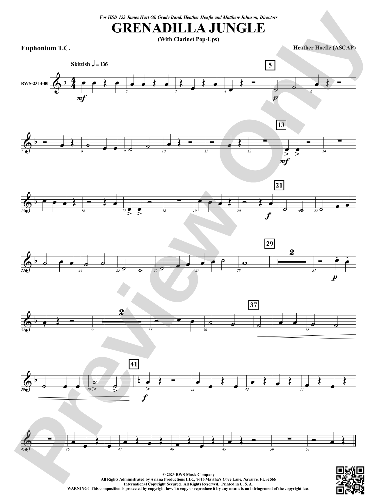 Grenadilla Jungle - With Clarinet Pop-Ups: Baritone T.C.