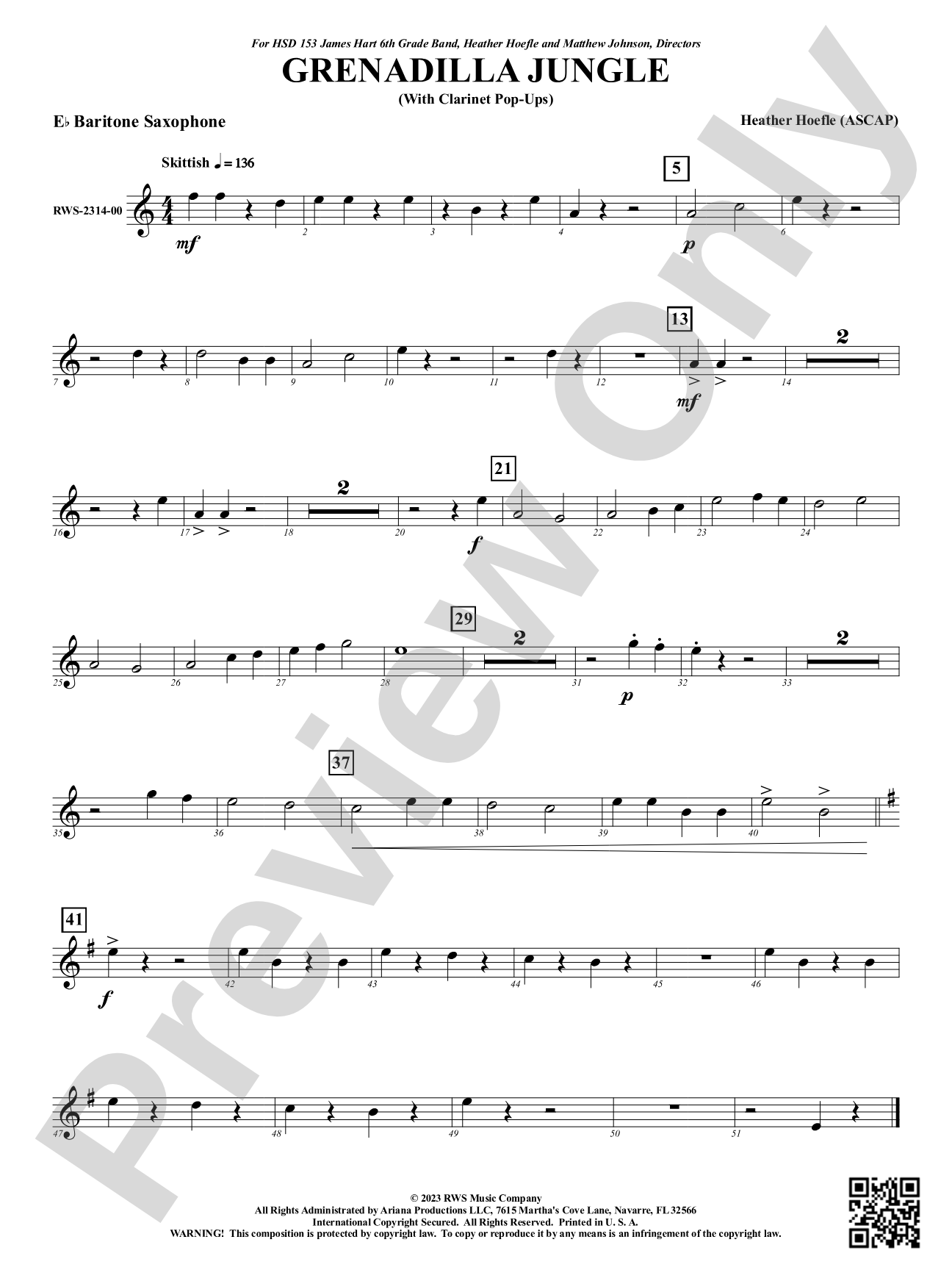 Grenadilla Jungle - With Clarinet Pop-Ups: E-flat Baritone Saxophone