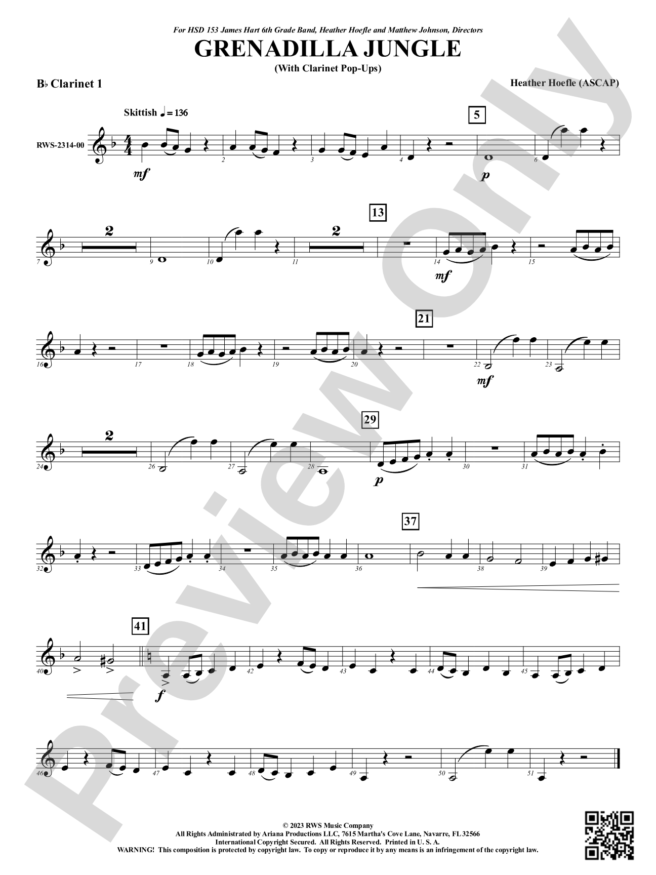 Grenadilla Jungle - With Clarinet Pop-Ups: 1st B-flat Clarinet