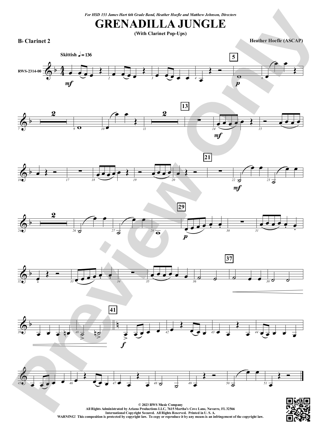 Grenadilla Jungle - With Clarinet Pop-Ups: 2nd B-flat Clarinet