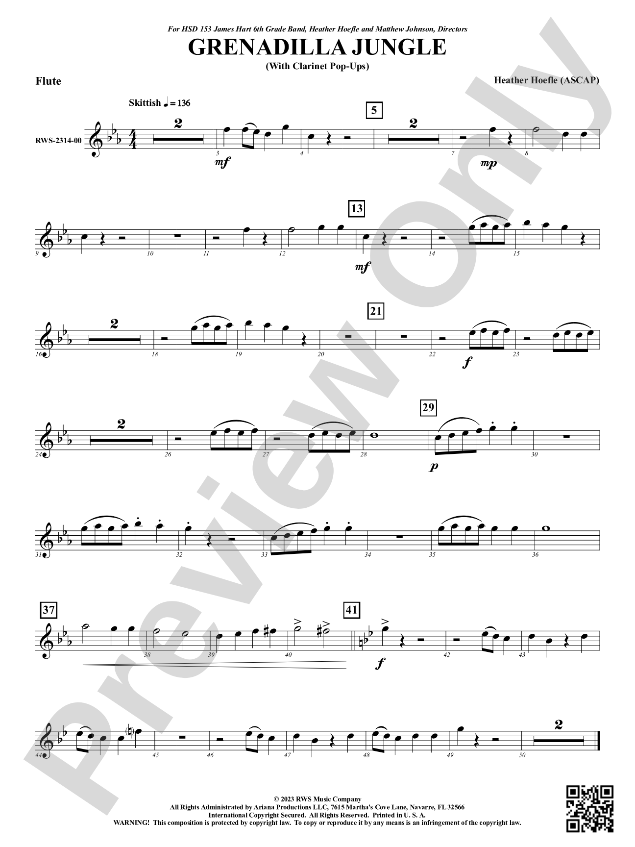 Grenadilla Jungle - With Clarinet Pop-Ups: 1st Flute