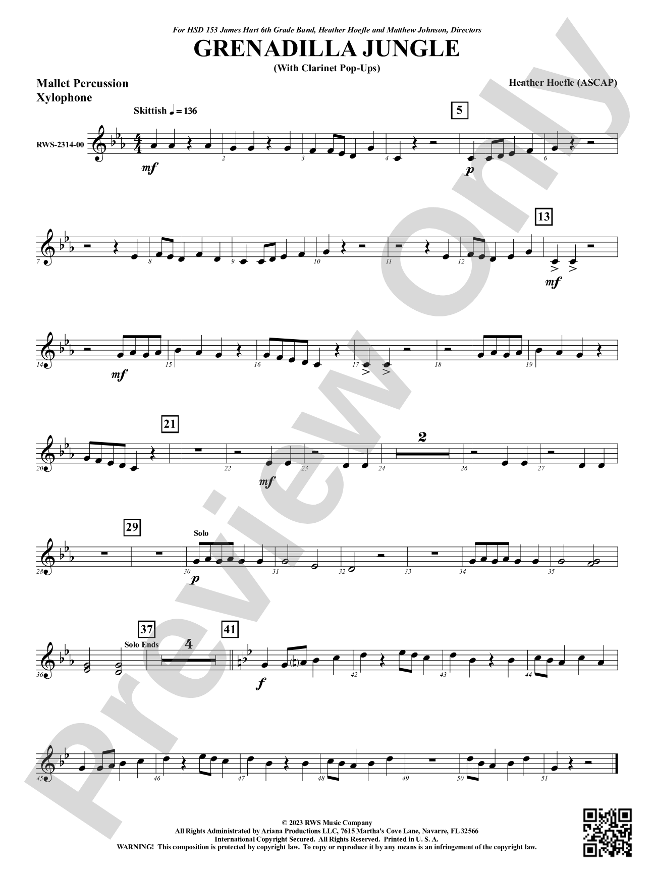 Grenadilla Jungle - With Clarinet Pop-Ups: 1st Mallet Percussion