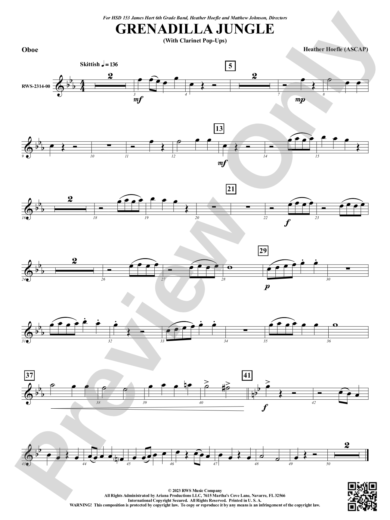 Grenadilla Jungle - With Clarinet Pop-Ups: Oboe
