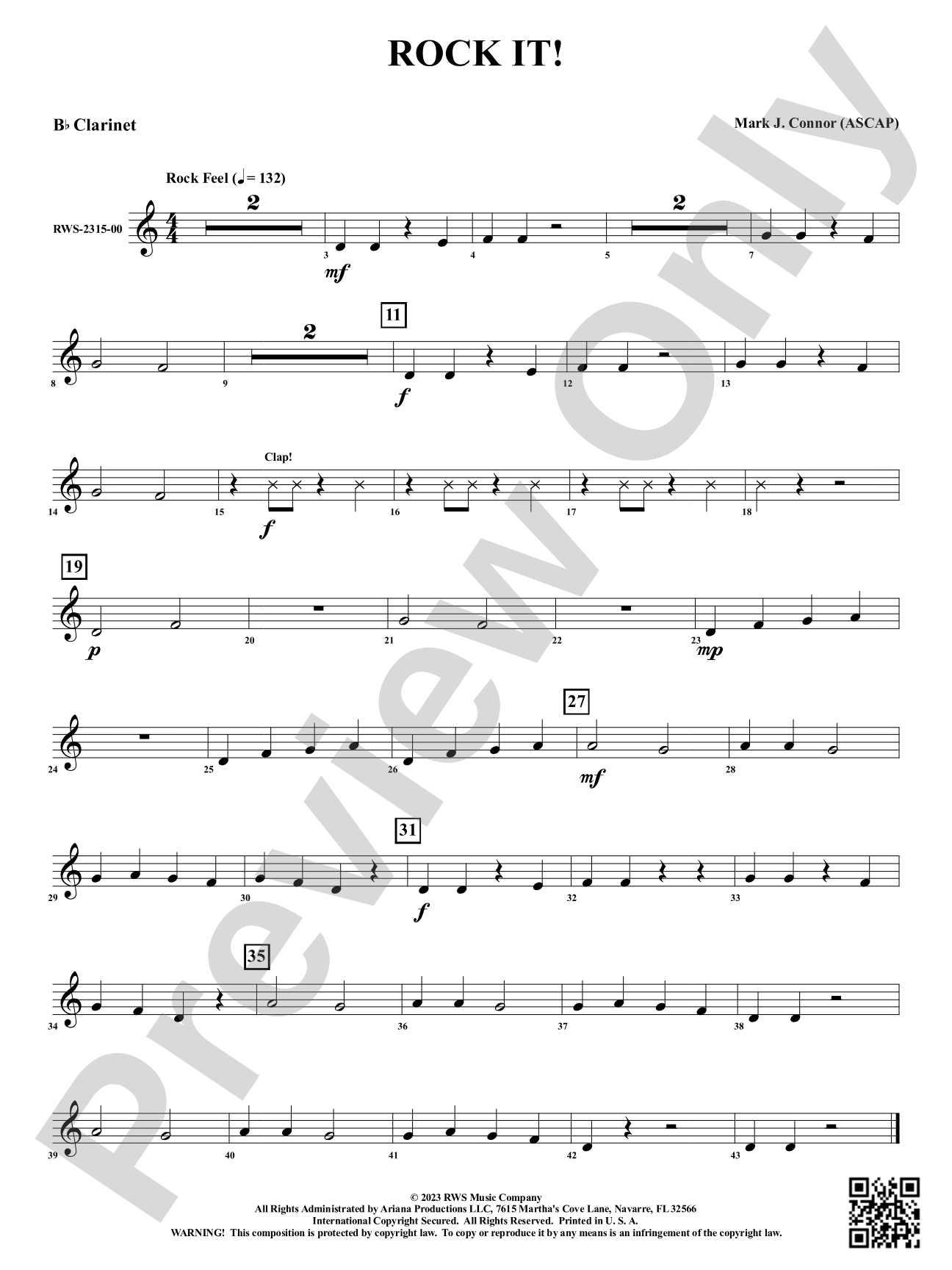 Rock It!: 1st B-flat Clarinet