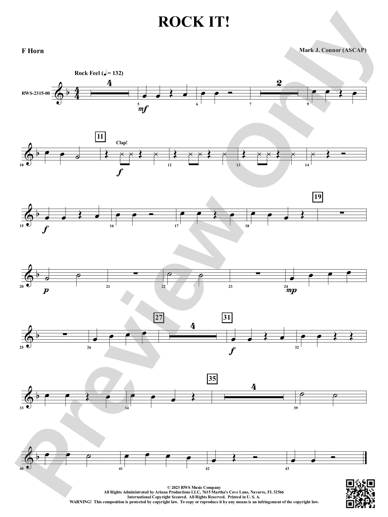 Rock It!: 1st F Horn