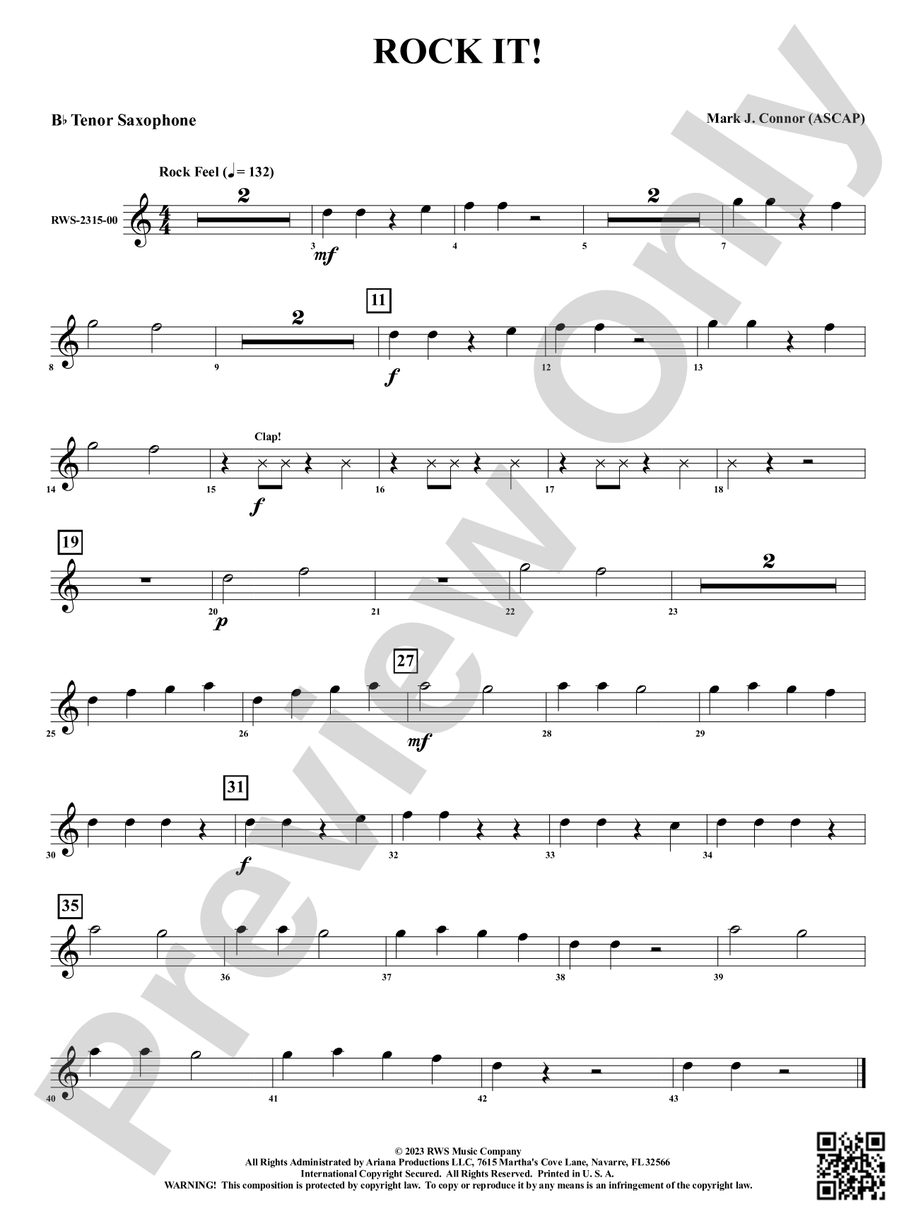 Rock It!: B-flat Tenor Saxophone