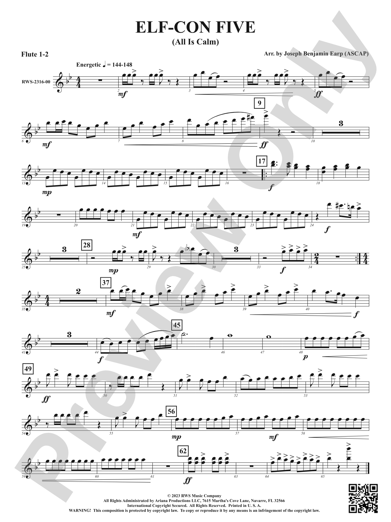 ELF-CON FIVE - All Is Calm: 1st & 2nd Flute
