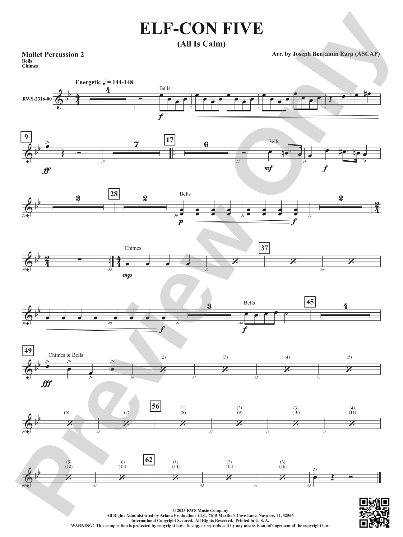 ELF-CON FIVE - All Is Calm: 2nd Mallet Percussion