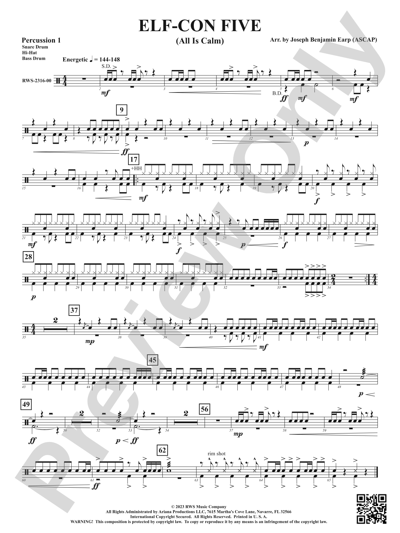 ELF-CON FIVE - All Is Calm: 1st Percussion