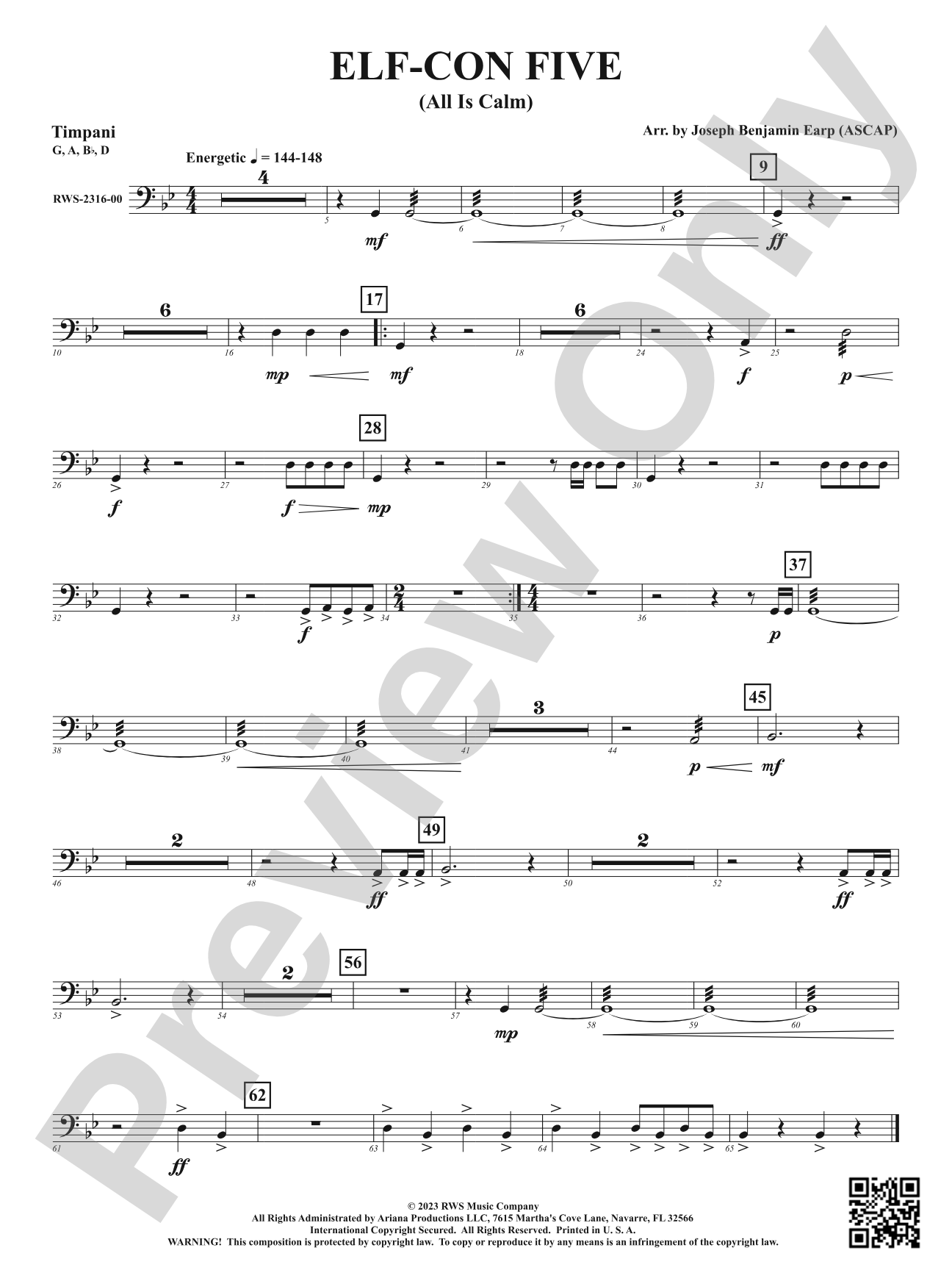 ELF-CON FIVE - All Is Calm: Timpani