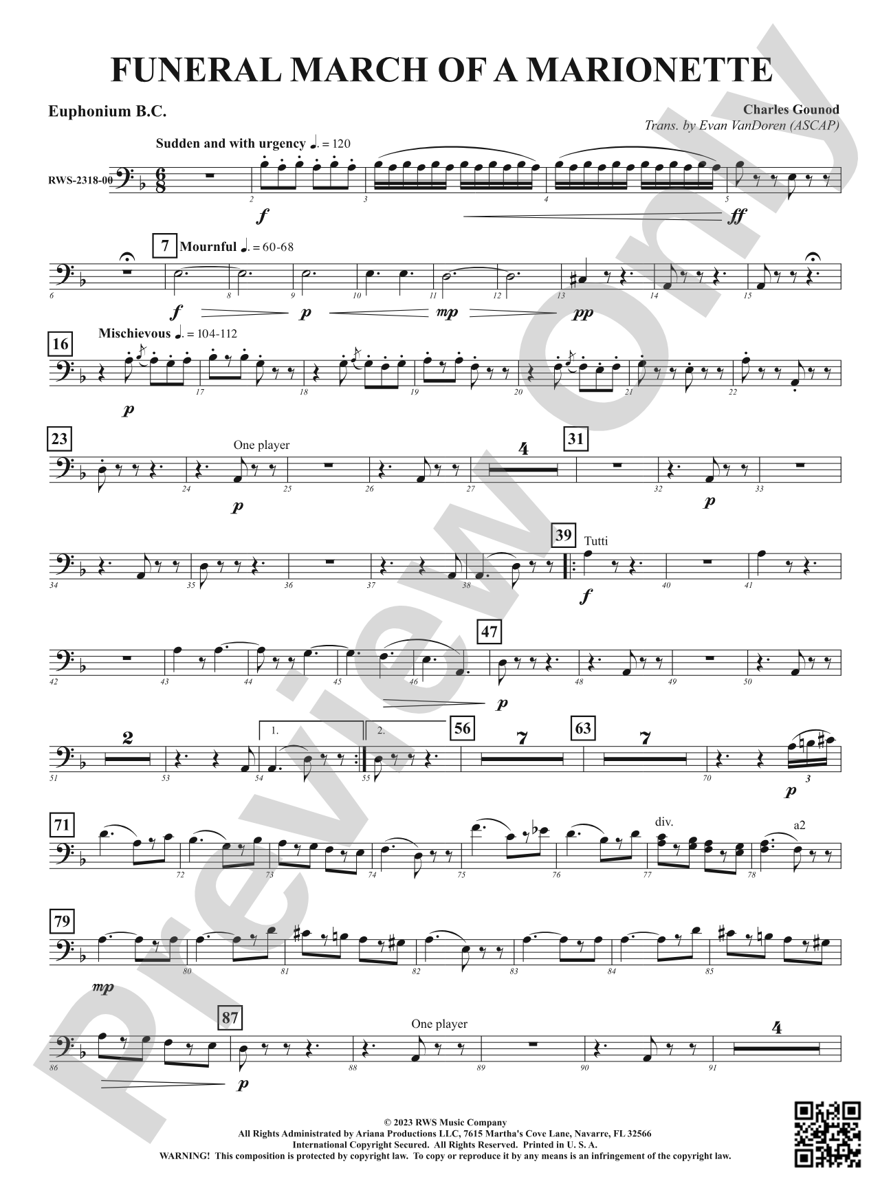 Funeral March of a Marionette: Baritone B.C.