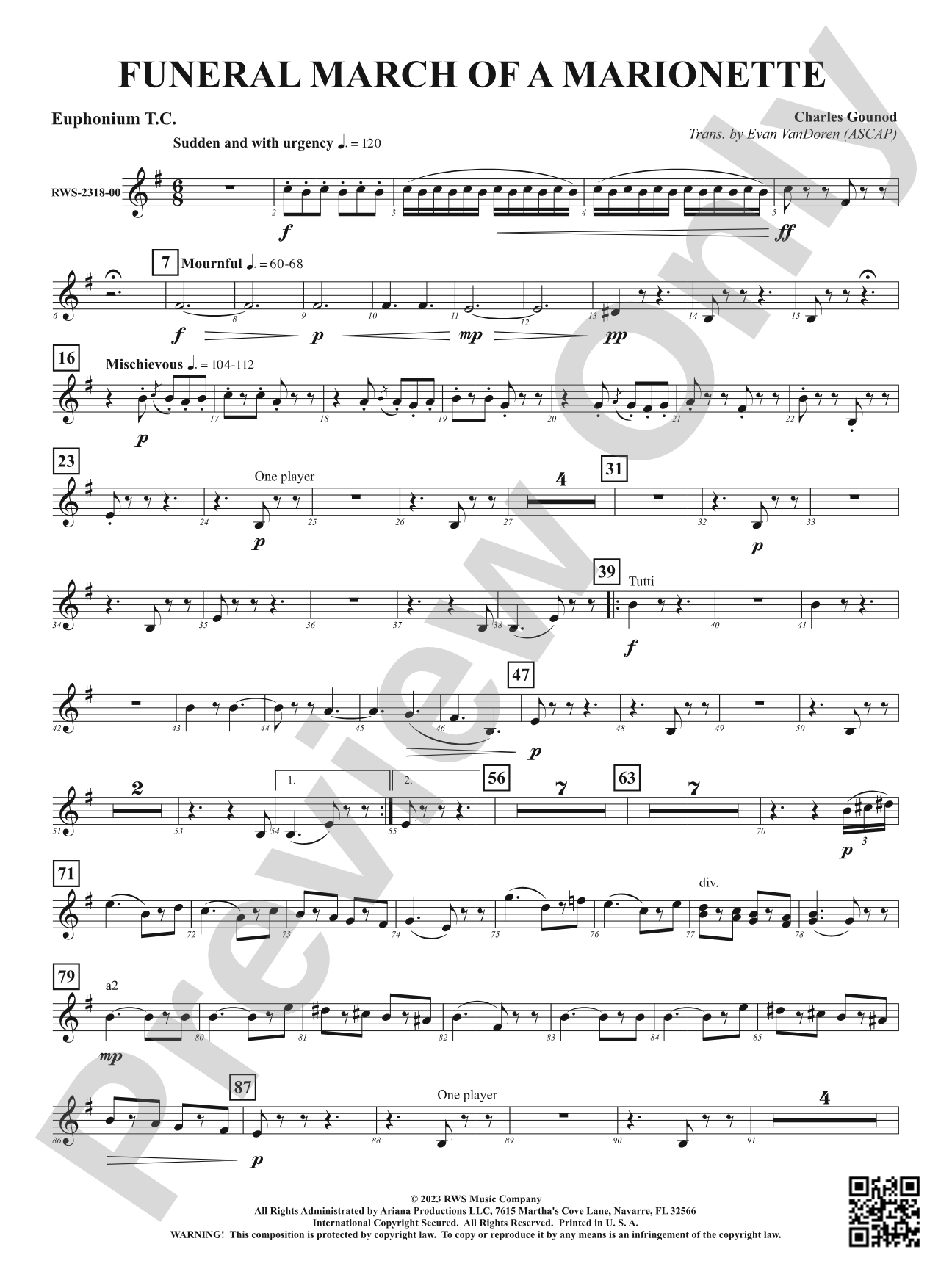 Funeral March of a Marionette: Baritone T.C.