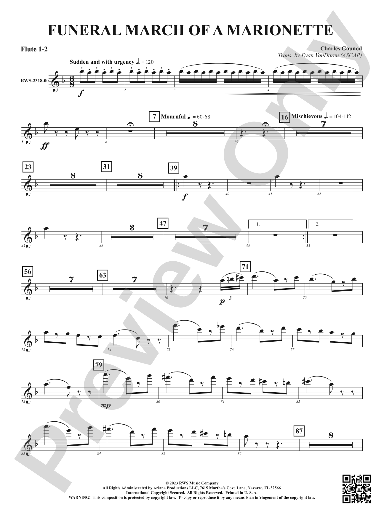 Funeral March of a Marionette: 1st & 2nd Flute