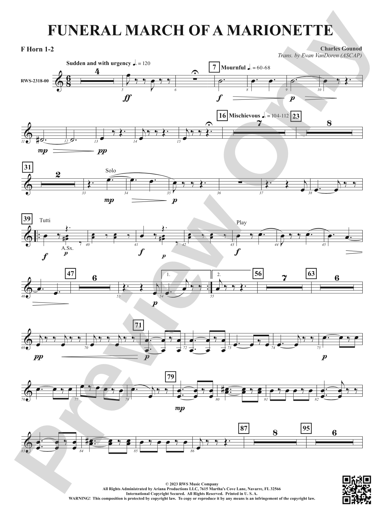 Funeral March of a Marionette: 1st & 2nd F Horns