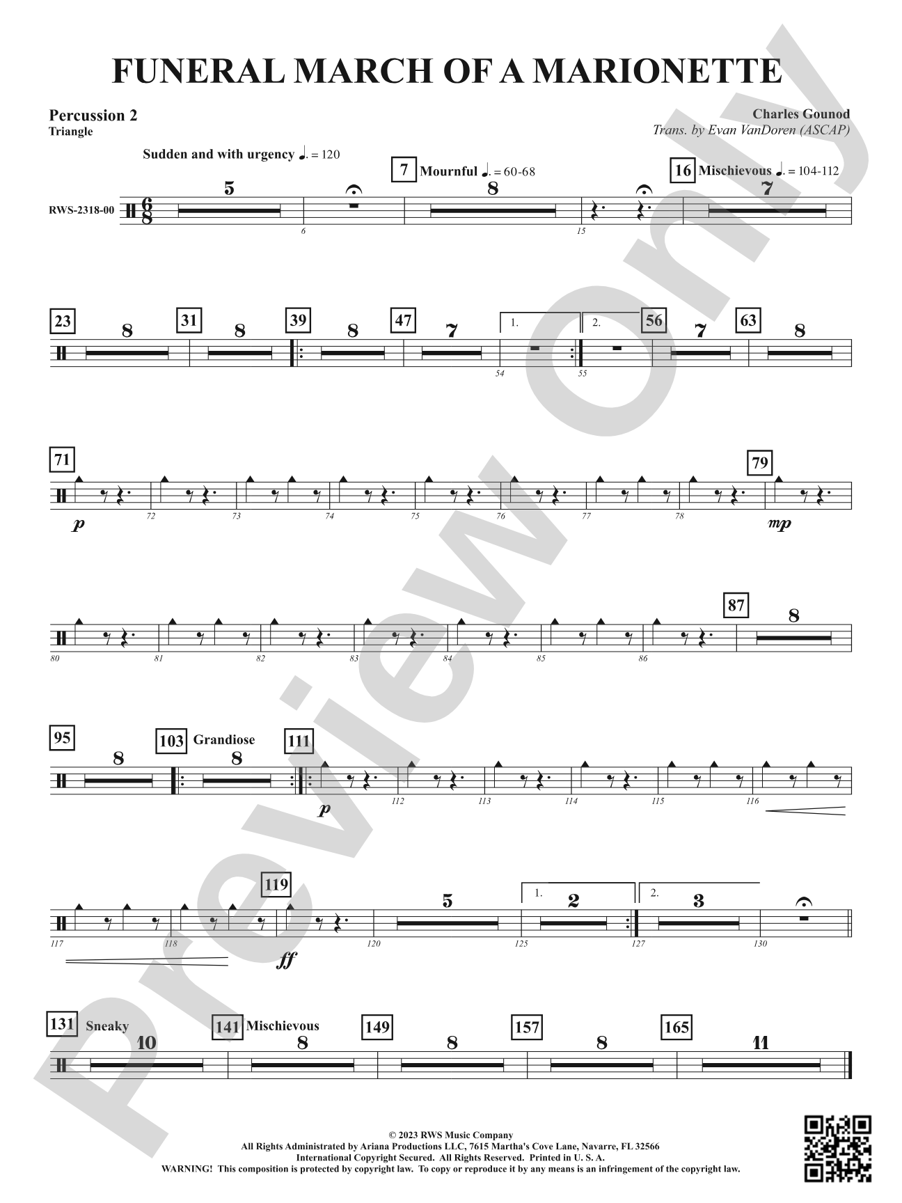 Funeral March of a Marionette: 2nd Percussion
