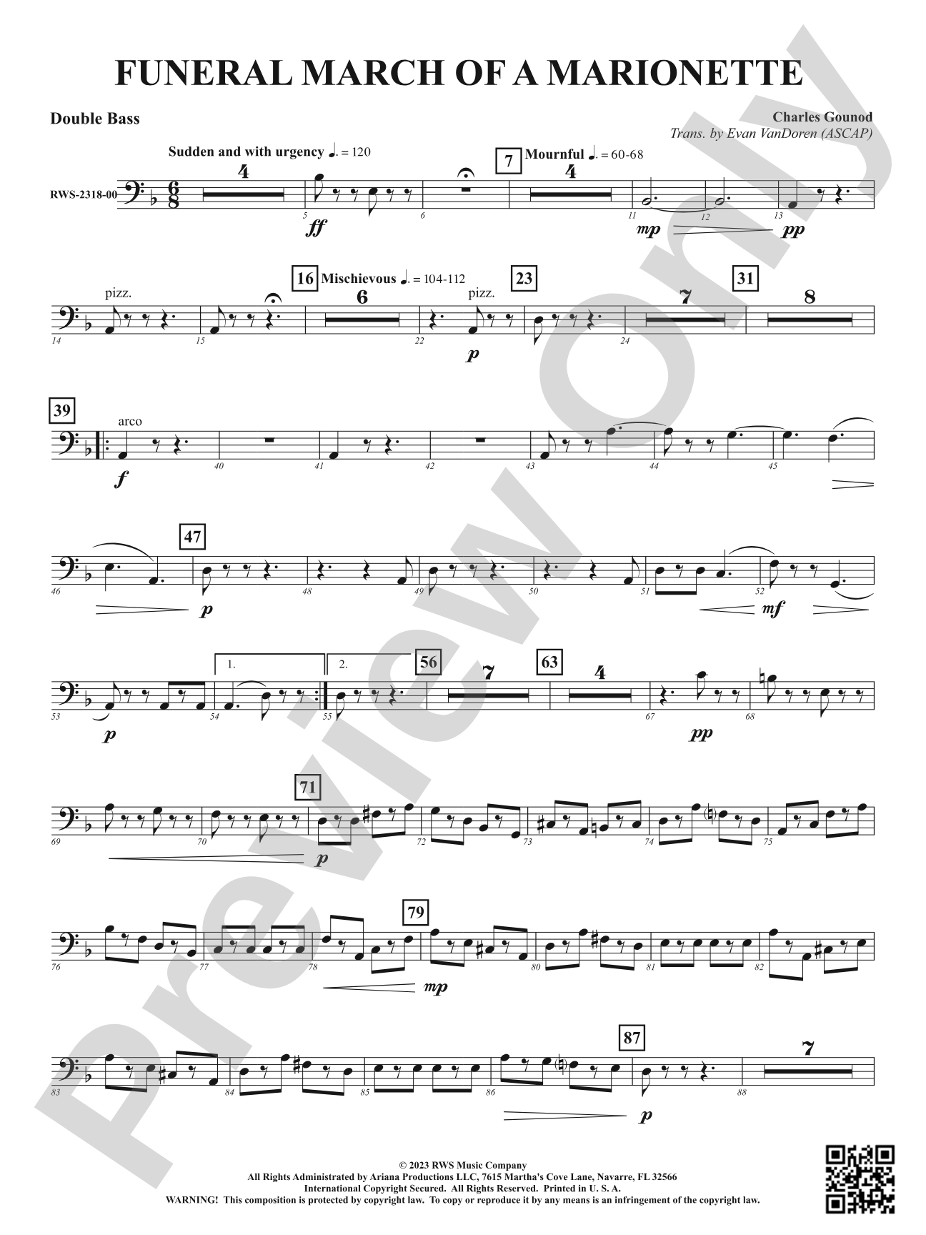 Funeral March of a Marionette: String Bass