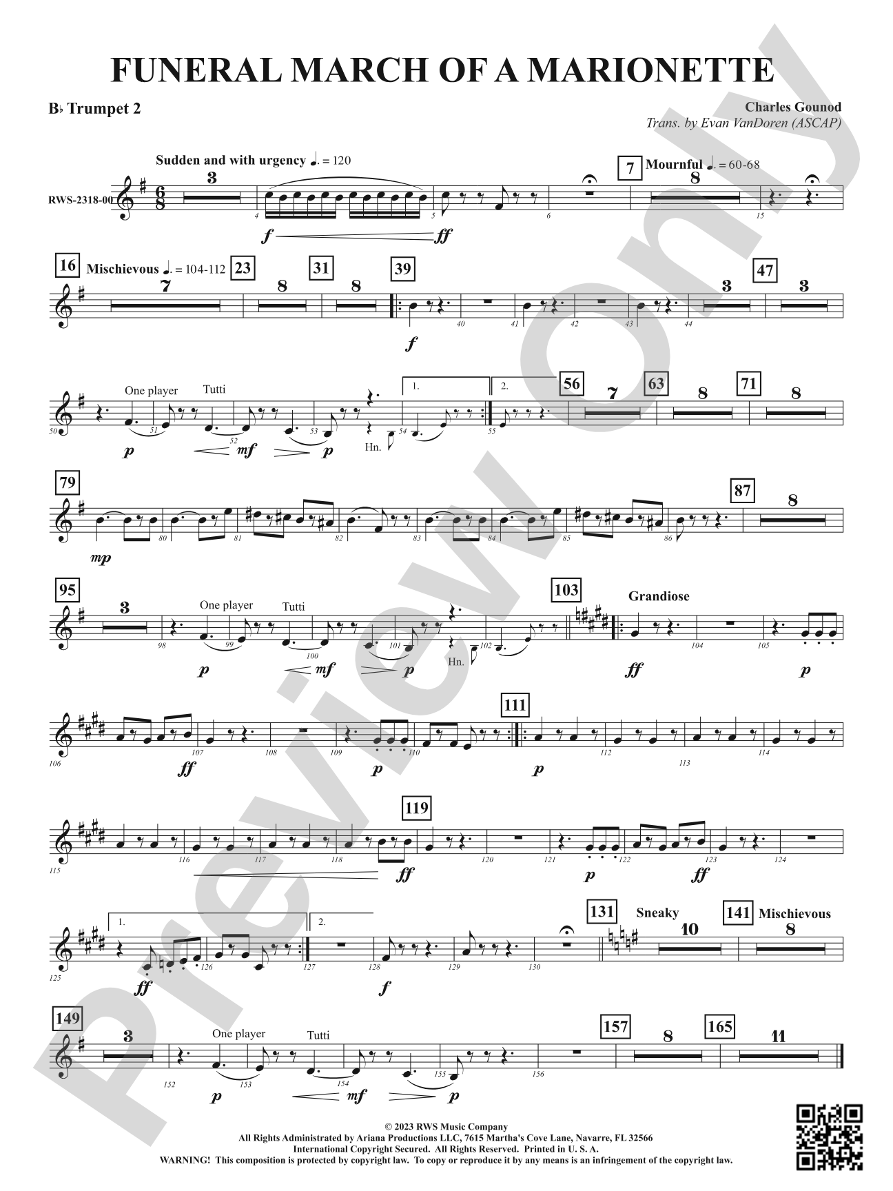 Funeral March of a Marionette: 2nd B-flat Trumpet