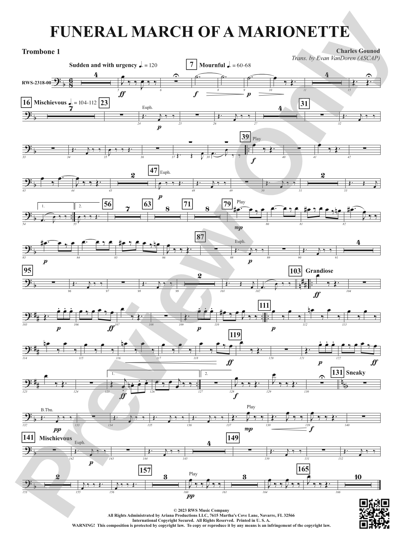 Funeral March of a Marionette: 1st Trombone