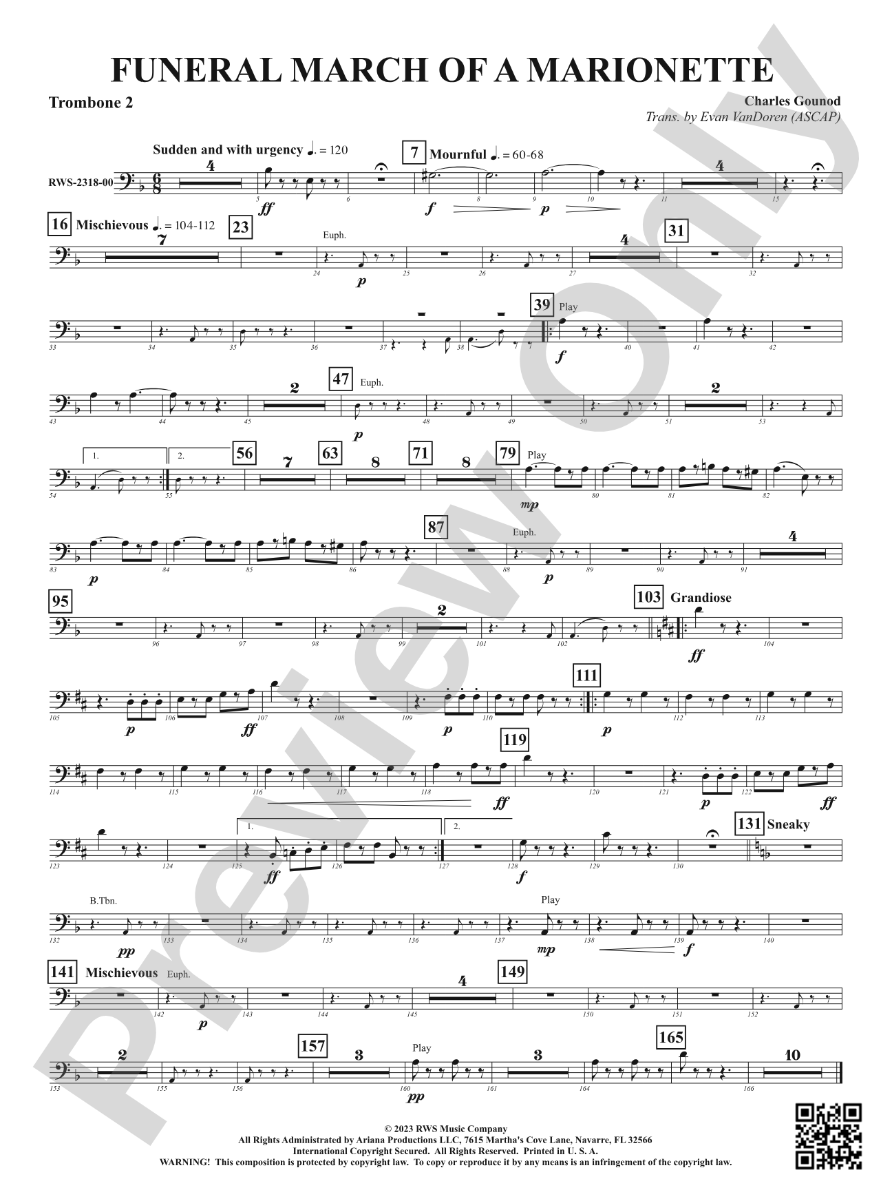 Funeral March of a Marionette: 2nd Trombone