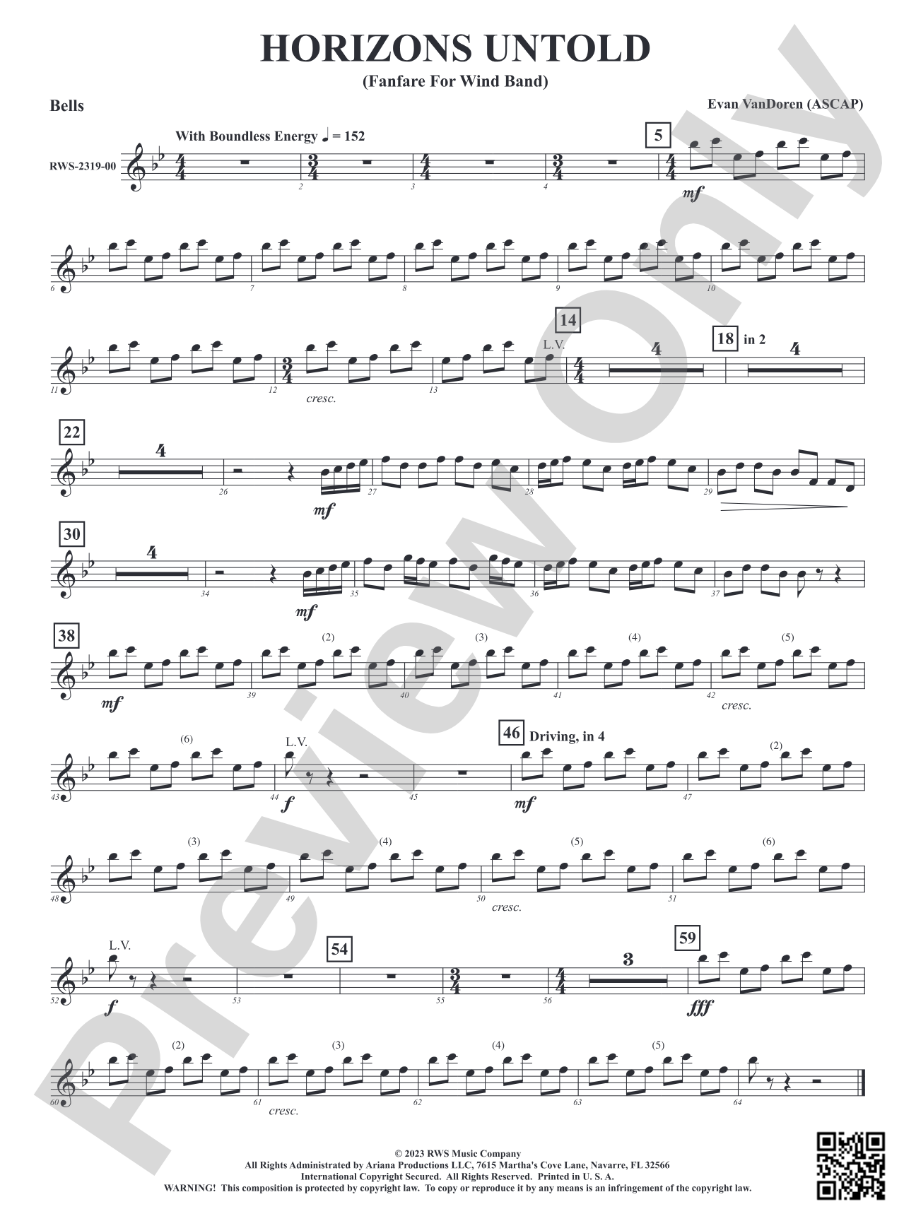 Horizons Untold - Fanfare for Wind Band: Bells