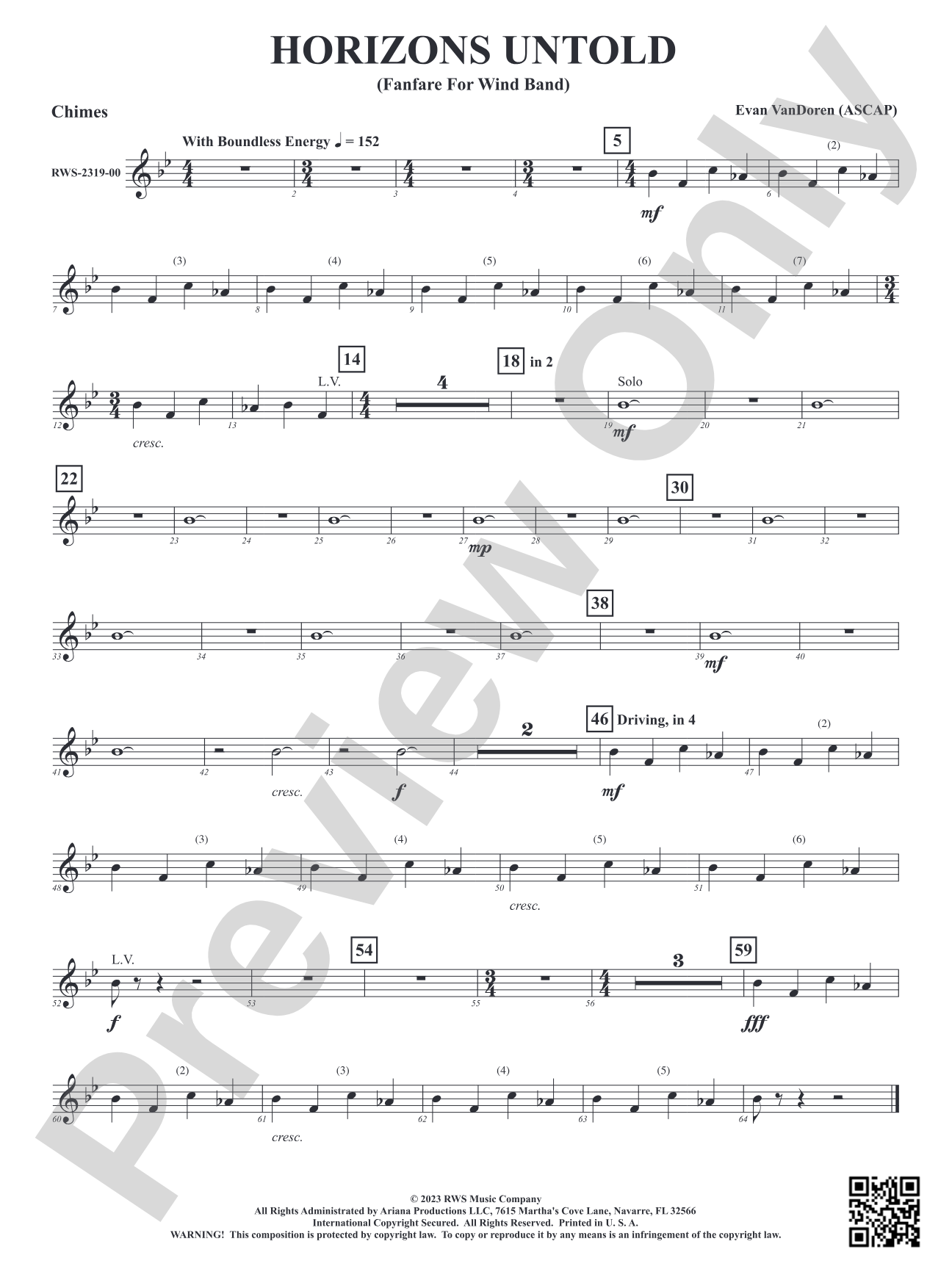 Horizons Untold - Fanfare for Wind Band: Chimes