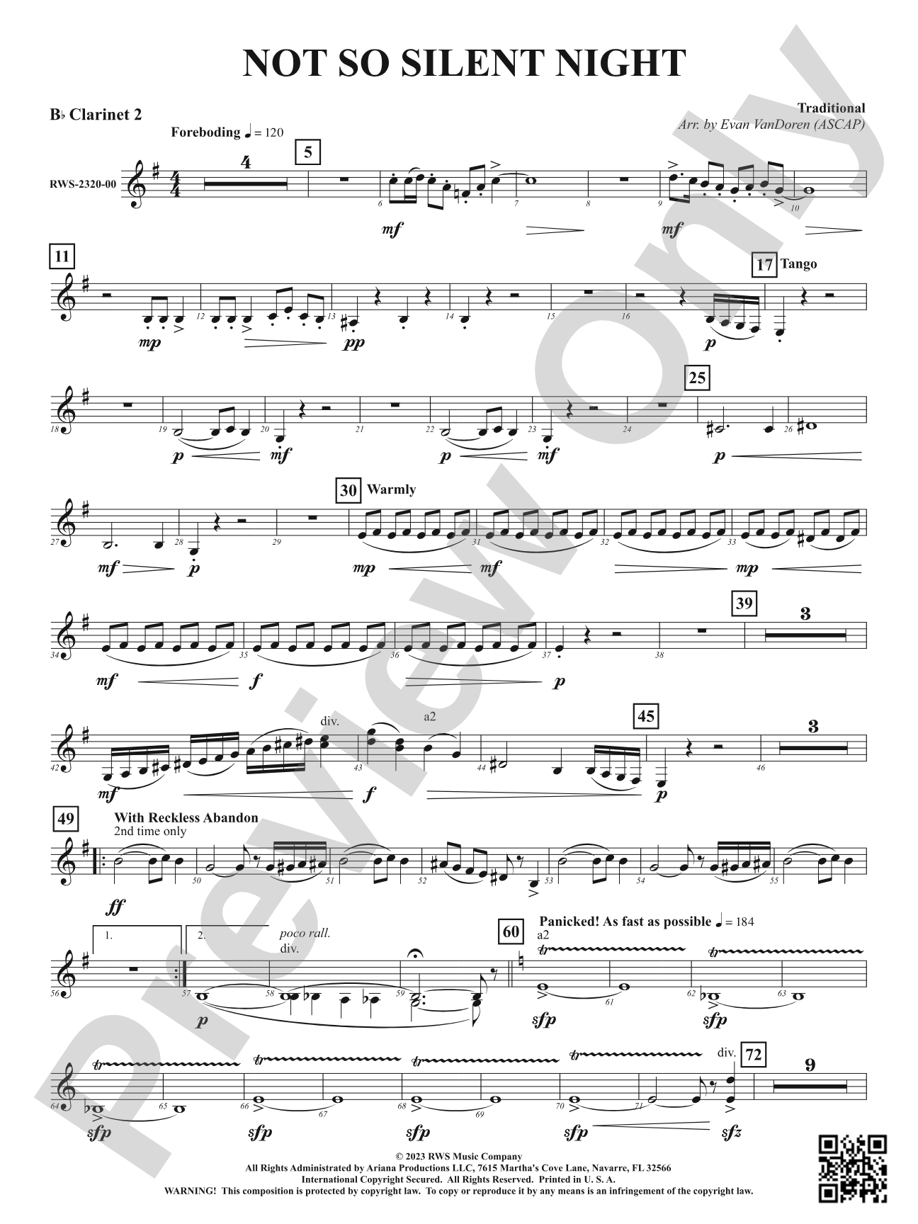 Not So Silent Night: 2nd B-flat Clarinet