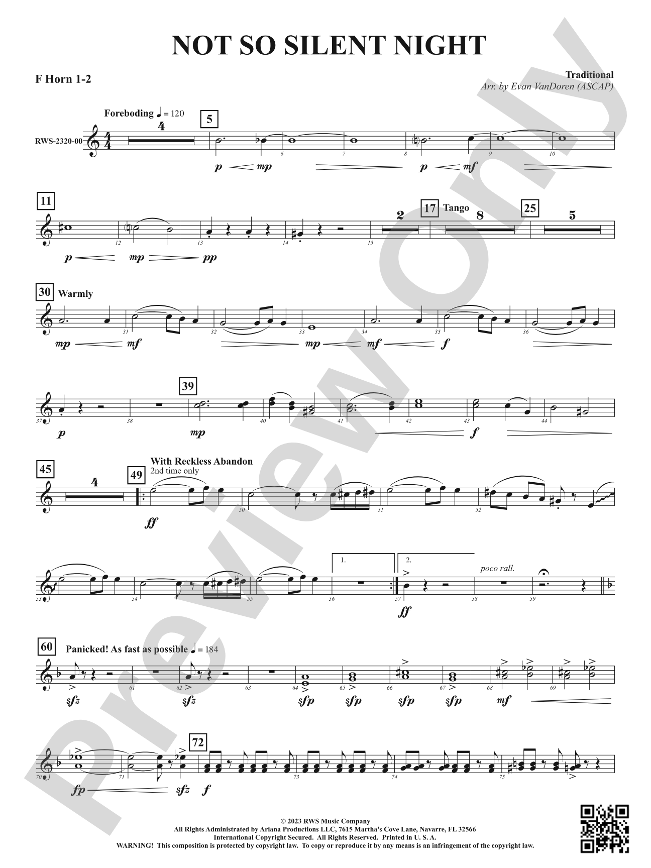 Not So Silent Night: 1st & 2nd F Horns