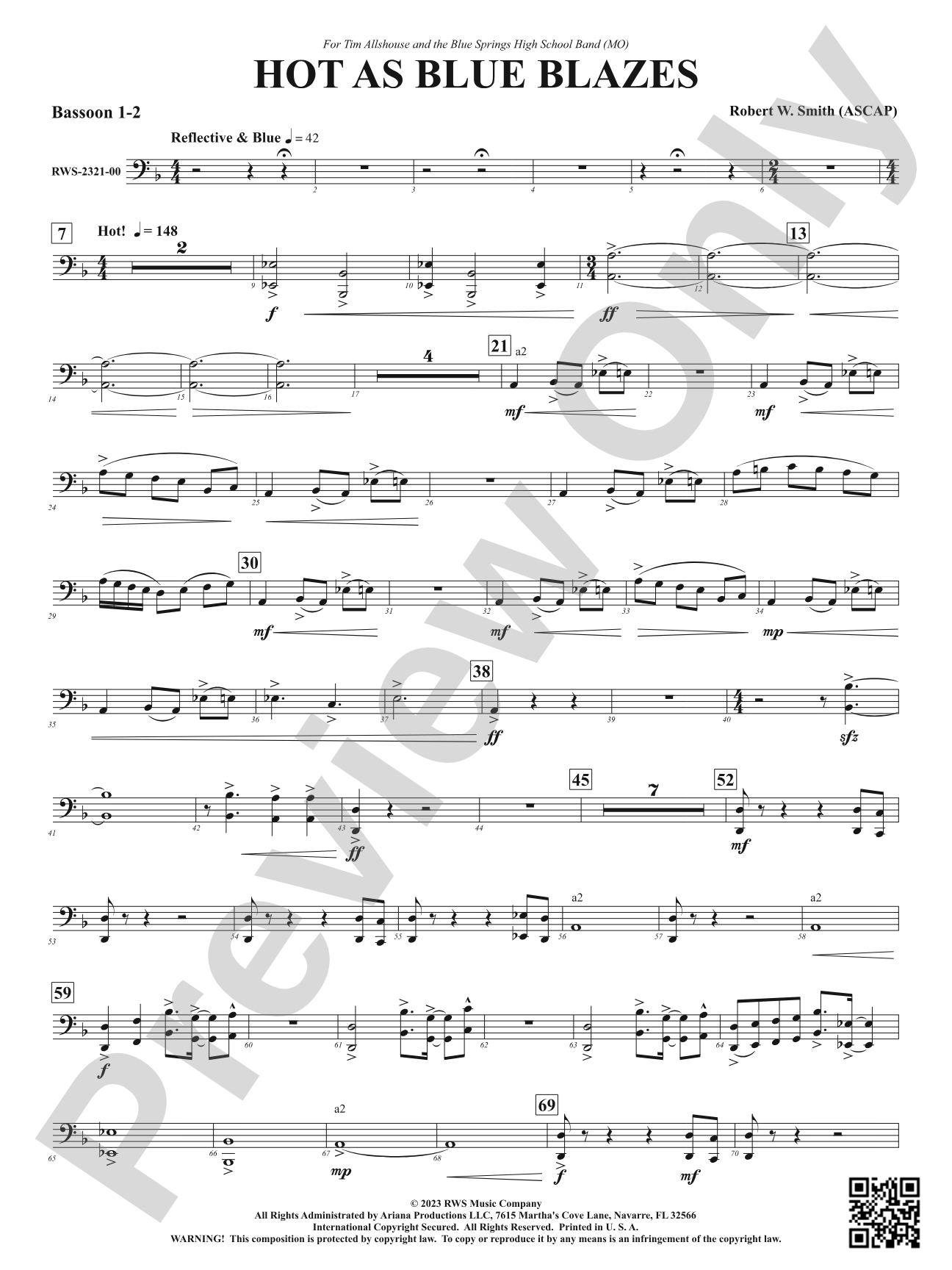 Hot As Blue Blazes: 1st & 2nd Bassoon