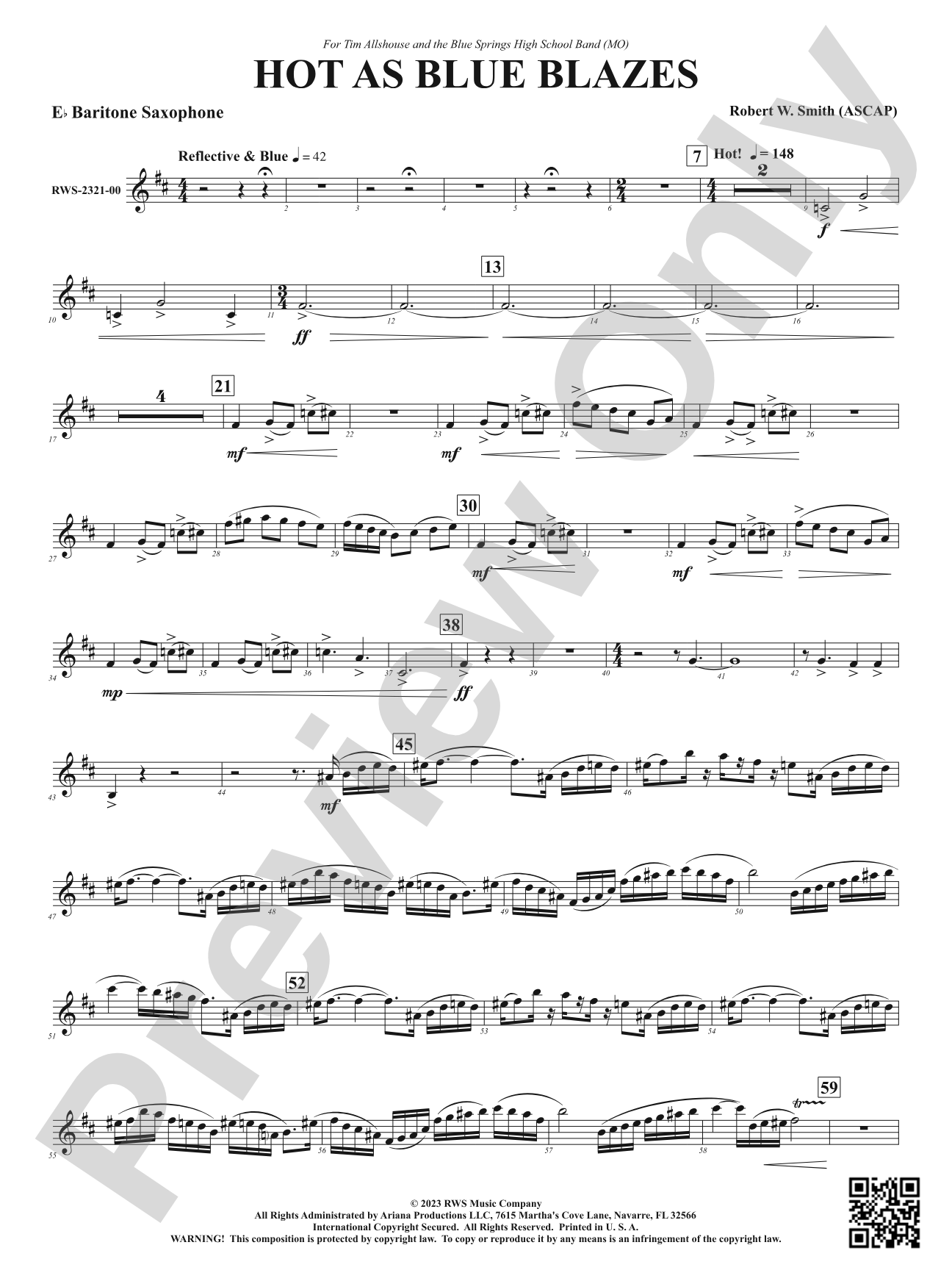 Hot As Blue Blazes: E-flat Baritone Saxophone